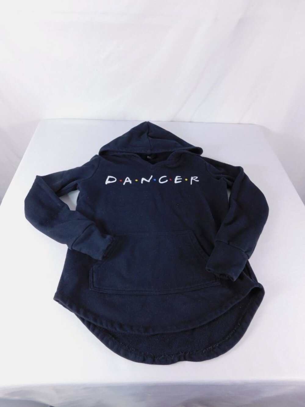Sugar And Bruno Hoodie Womens XXS/XS Black DANCER Graphic Fleece V Neck Pullover